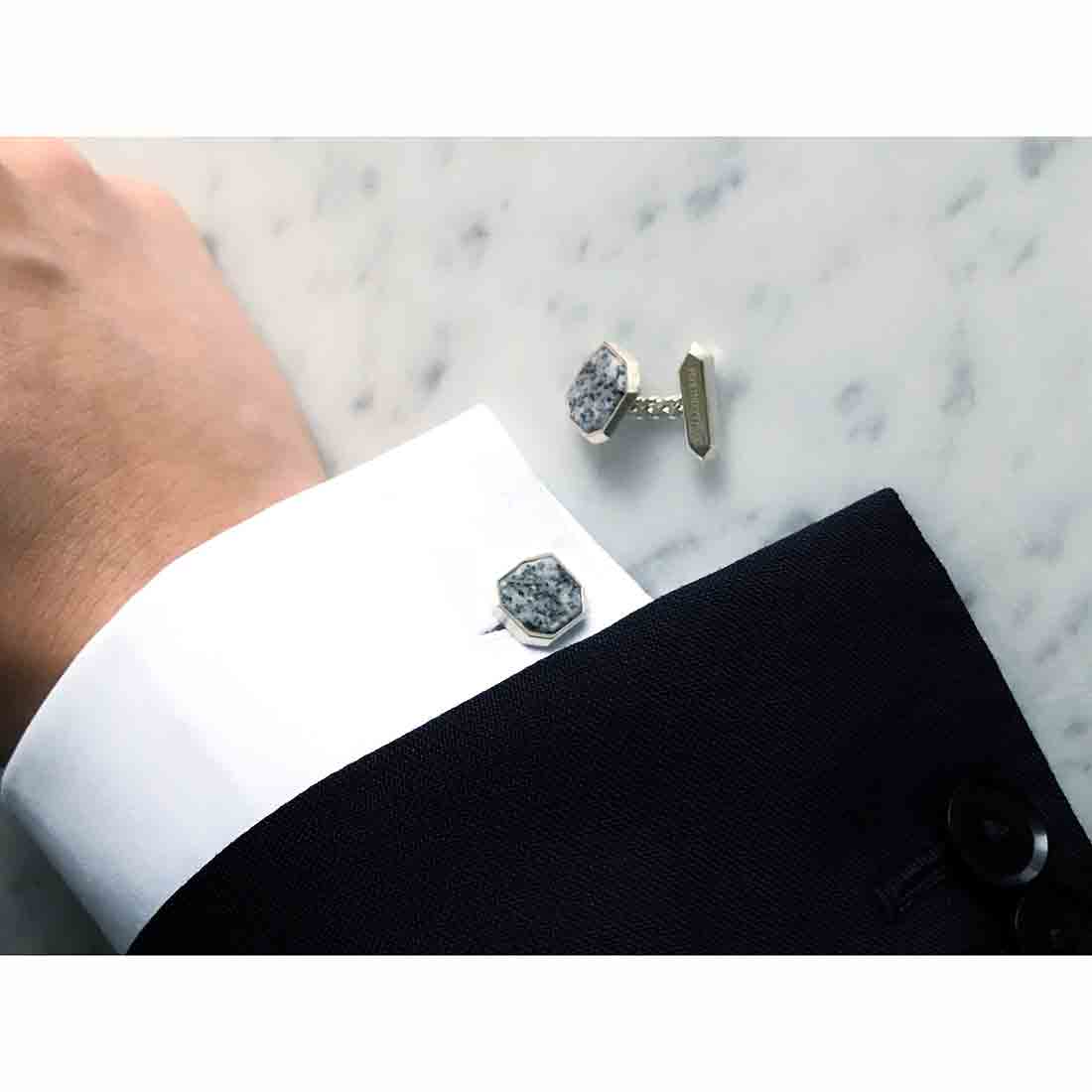 Crystal Facet Cuff Links
