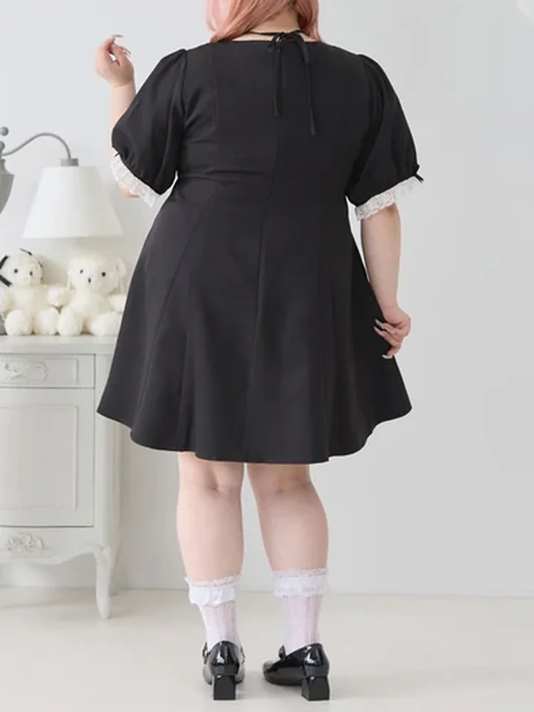 シロクロ ホルターネックレースフリルワンピース【4L-6L