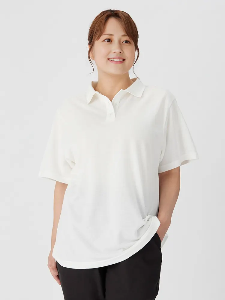 美品◎LoroPiana ロロピアーナ 半袖ポロシャツ ホワイト 白 イタリア製