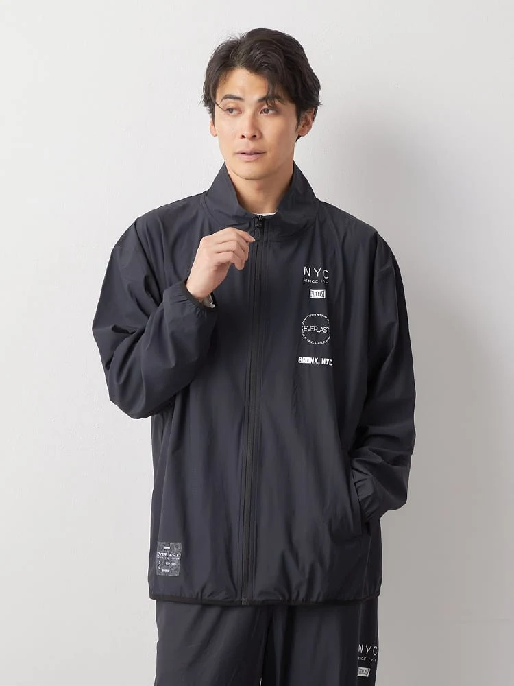 ブラック 【EVERLAST(エバーラスト)】ナイロンストレッチジャケット