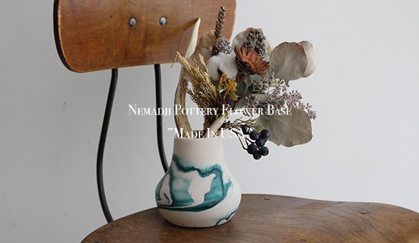 VINTAGE】Nemadji Pottery Flower Base ”Made In USA” ネイティブ