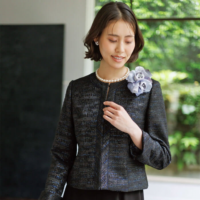 多彩色のお呼ばれジャケット 9号・ベージュ｜東京ソワールオンライン