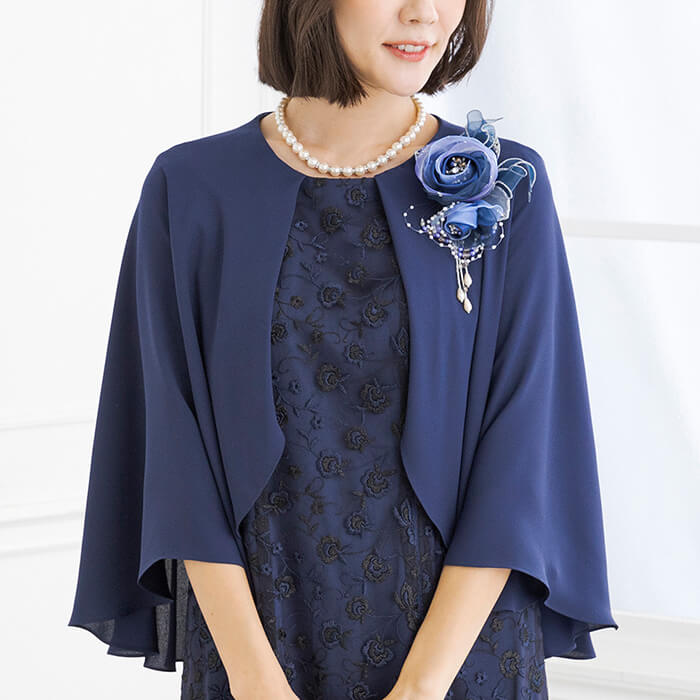 ケープ付きマザードレス 9号・ネイビー｜東京ソワールオンラインストア