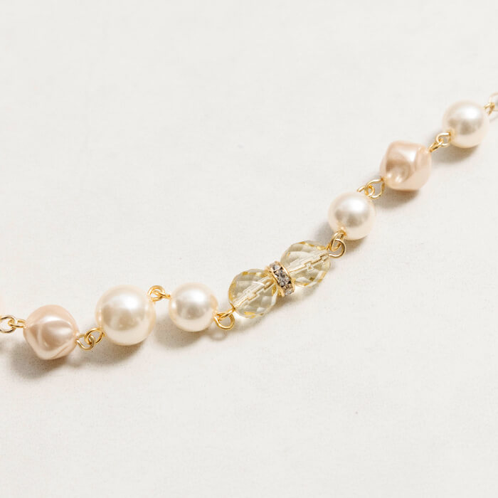 軽やかロングパールネックレス ・ゴールド｜東京ソワールオンラインストア