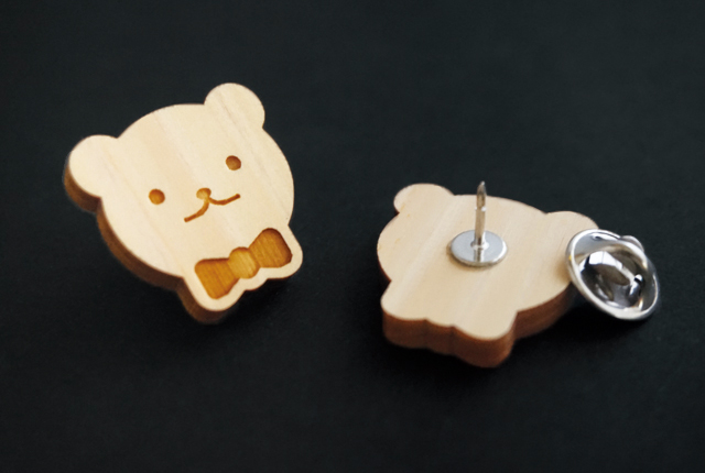 木製ピンバッジ＜1000個～＞