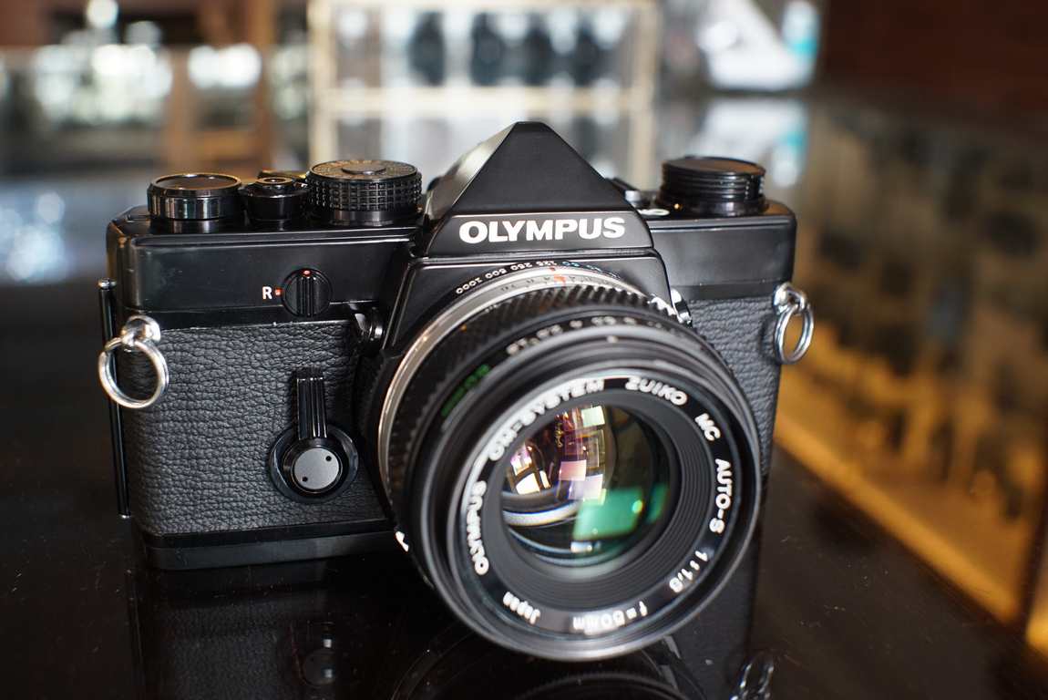 Olympus OM-1 black + OM 50mm F/1.8 lens, CLA'd kit - Fotohandel