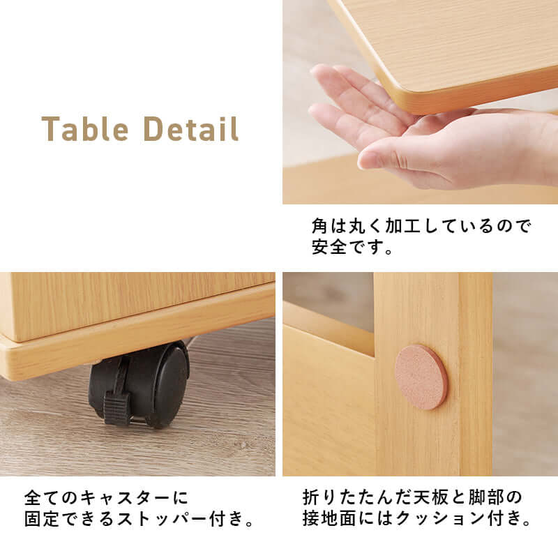 ダイニングセット 折りたたみ 省スペース キャスター付き 木製 5点 4人