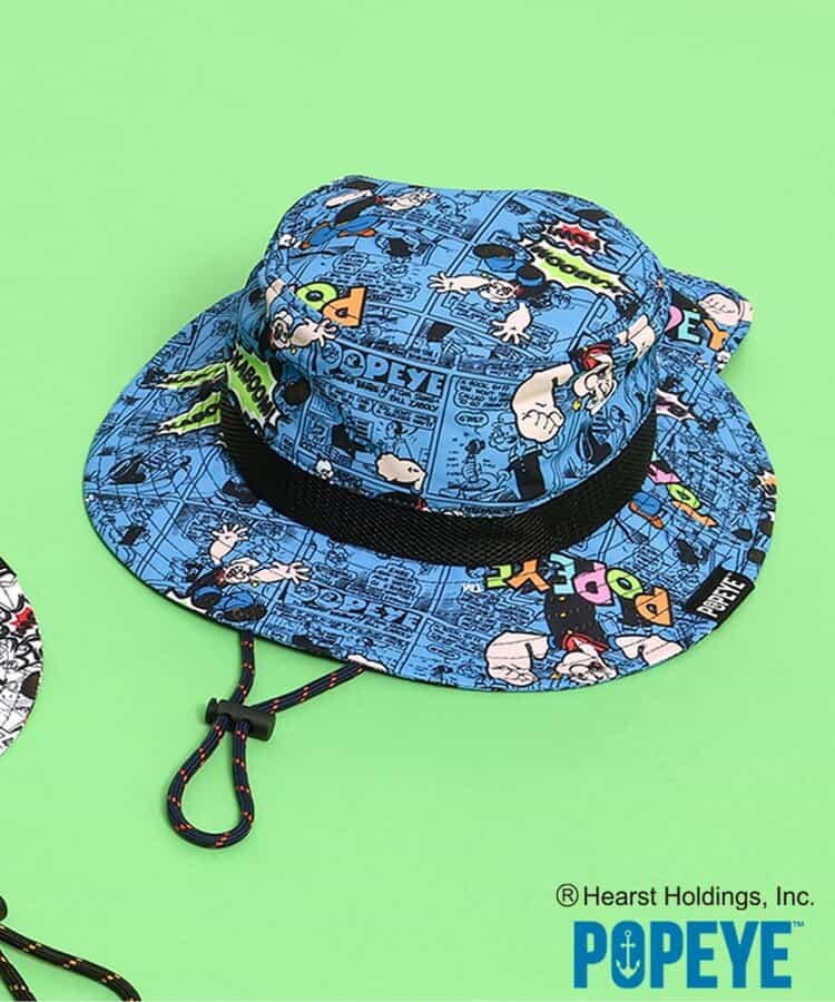 ☆SALE☆【ポパイ(TM)コラボ】コミック総柄アウトドアハット（J368044