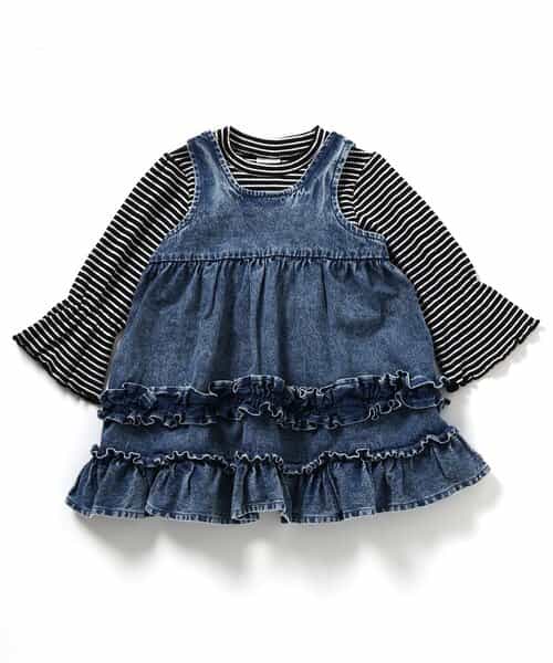 ☆SALE☆2Pセットデニムフリルワンピース（J517935）|BREEZE（ブリーズ