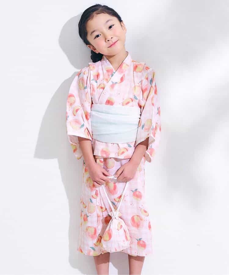 ☆SALE☆ワンピースとしても着られる！ ももとギンガム浴衣（L275065