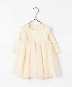 ☆SALE☆ドットチュールフリルワンピロンパース リンク（P432035）|p