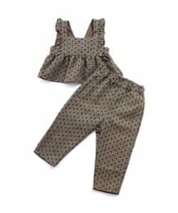 ドット柄サロペット風セットアップ 10分丈（S419025）|SERAPH（セラフ