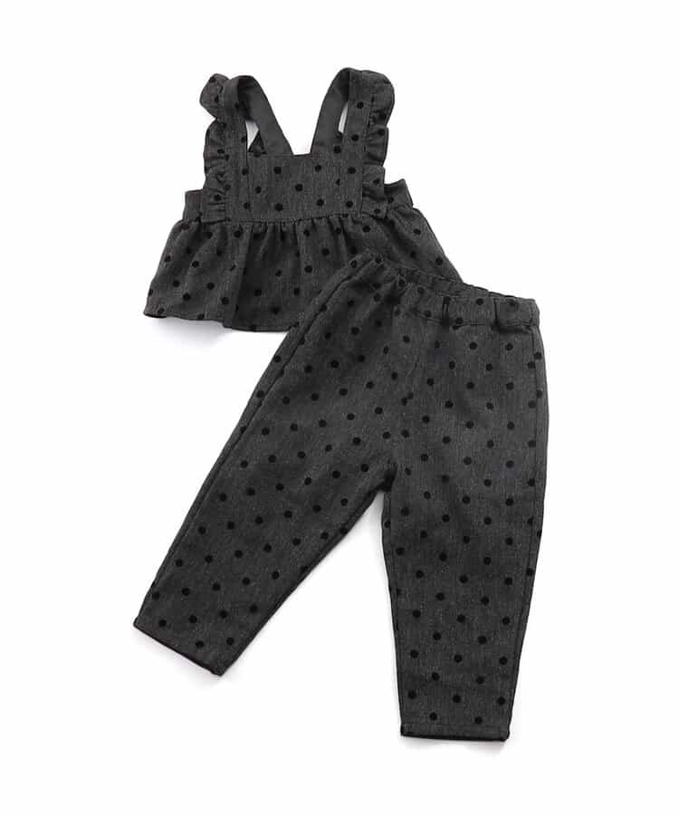 ドット柄サロペット風セットアップ 10分丈（S419025）|SERAPH（セラフ