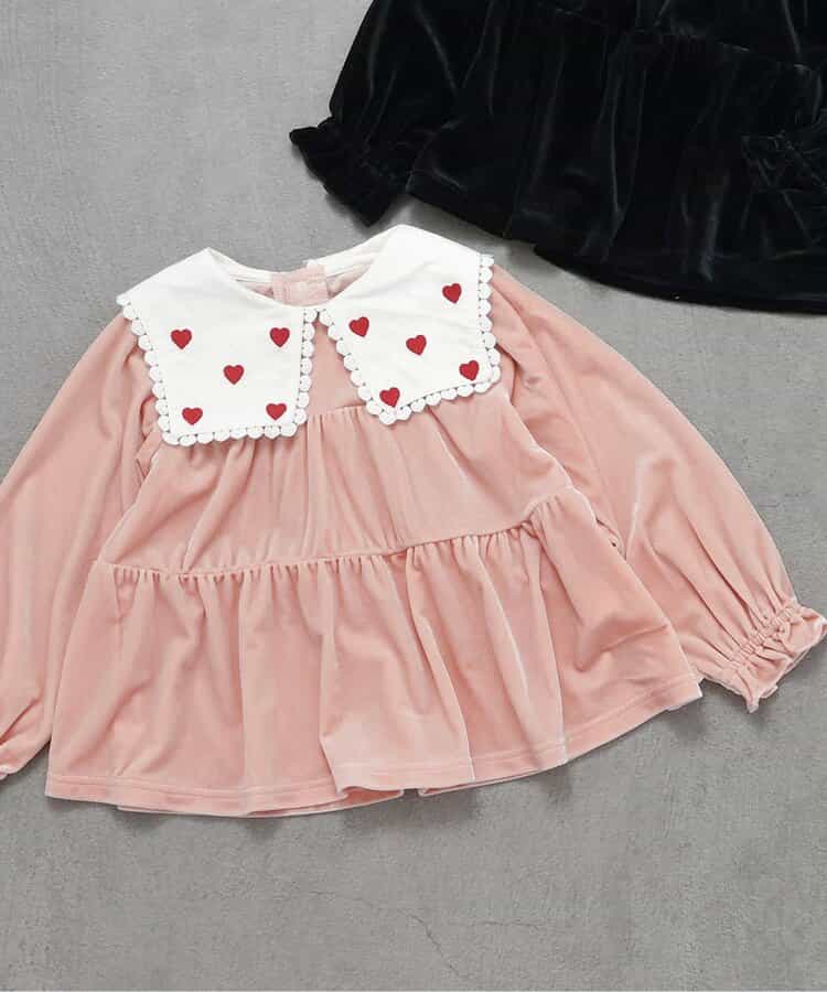 ☆SALE☆【リンク】ハート襟刺繍ティアードチュニック（V414925