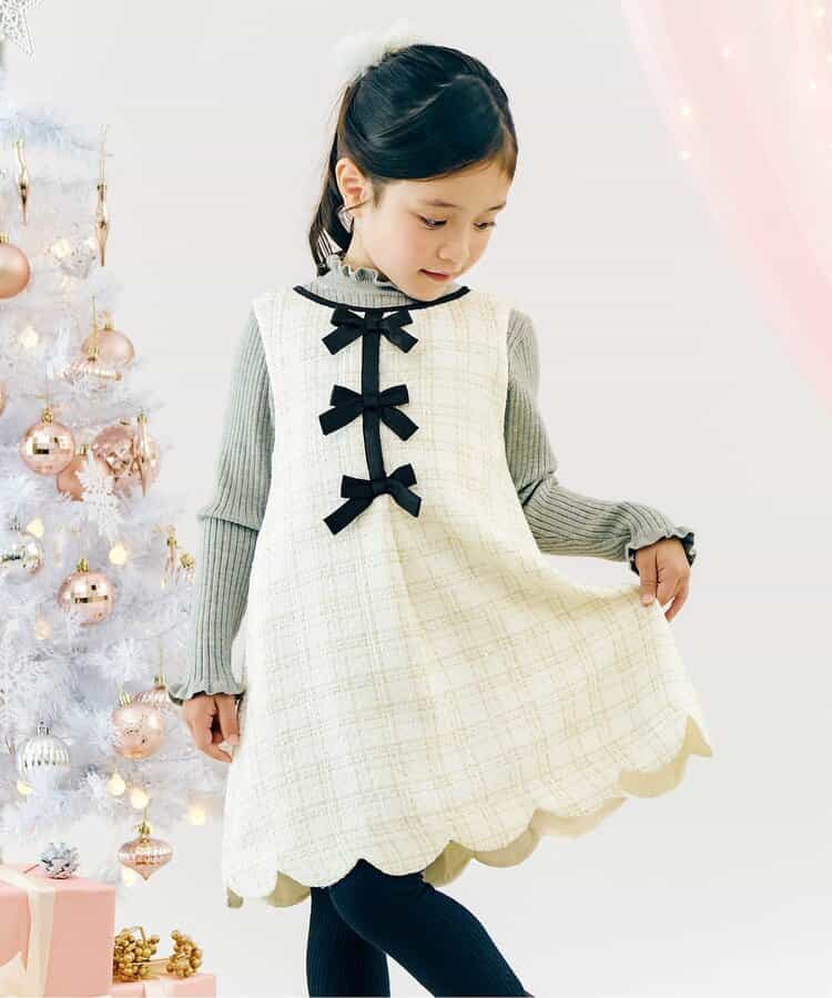 ☆SALE☆ツイードリボンジャンスカ_アプレレクールマシェリ（V517035