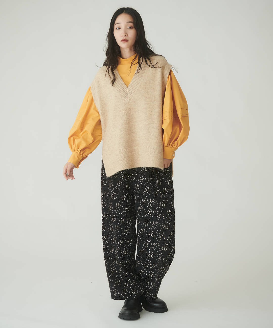 ミックスヤーンミドルゲージニットベスト – FACE SANS FARD