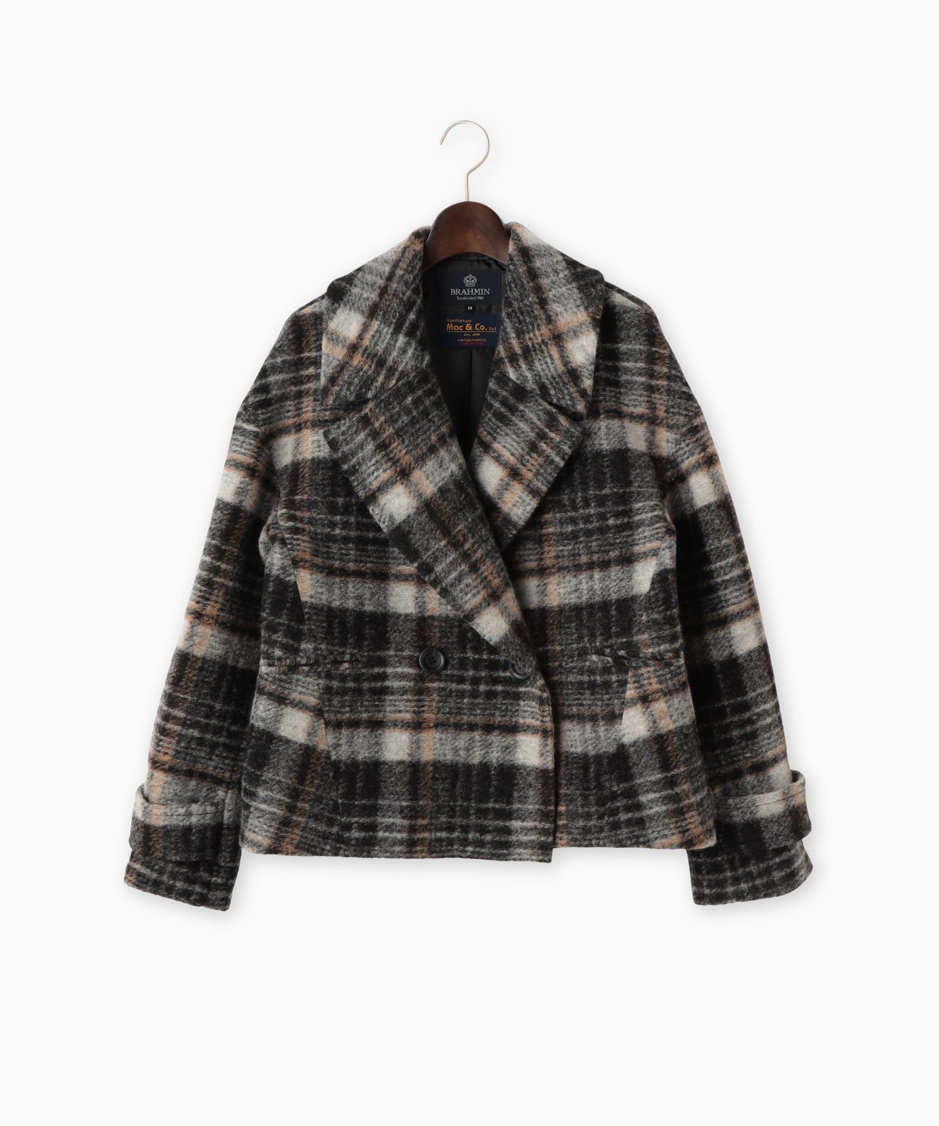 チェックスライバーピーコート – FACE SANS FARD