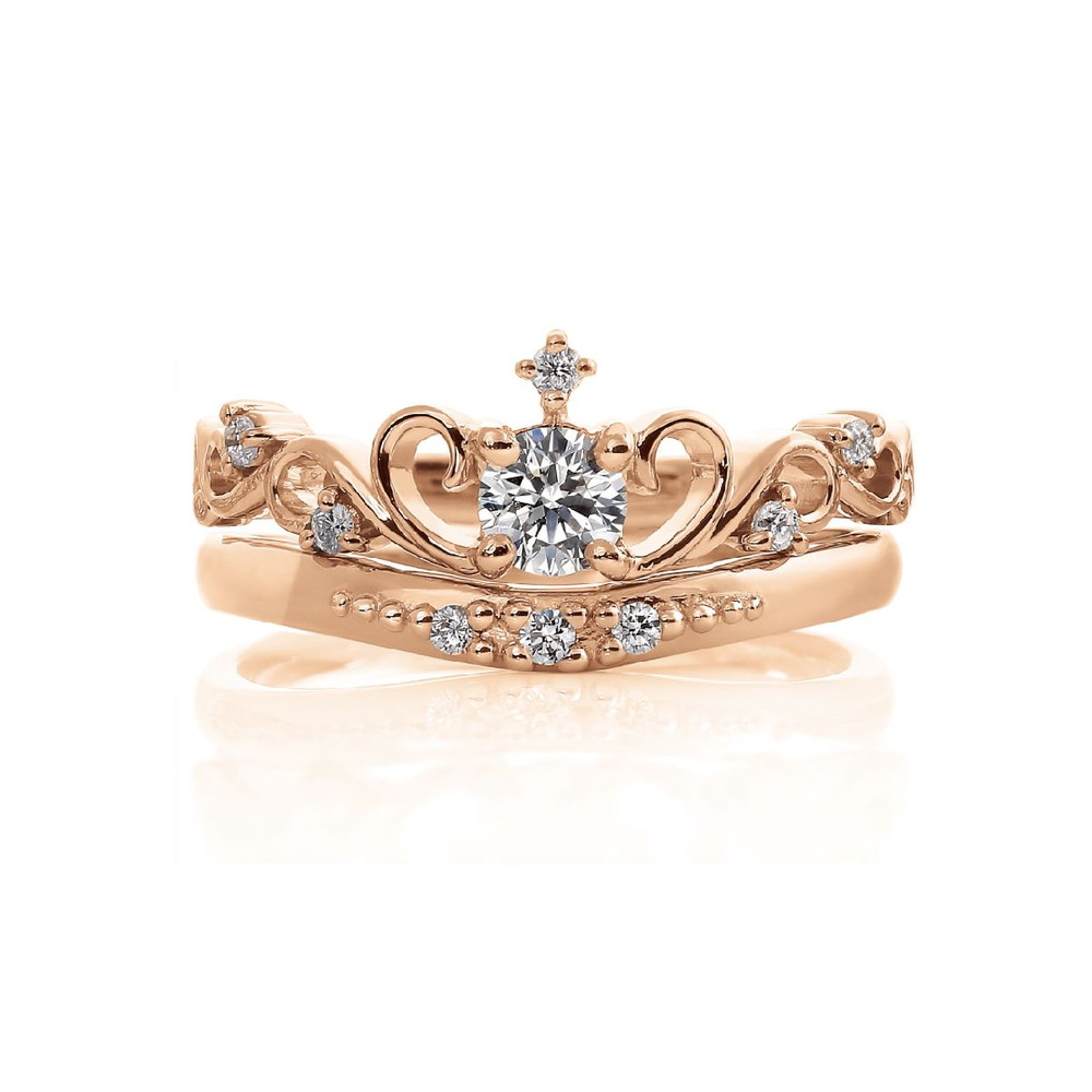 婚約・結婚指輪の重ね付け 「Lady Tiara」セットリング【神戸生まれの