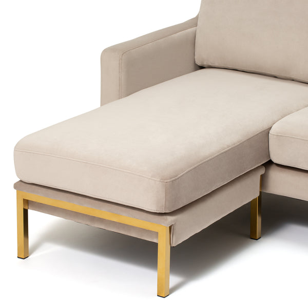 スプラン ソファ 2S ライトベージュ（カウチソファ）（W1280