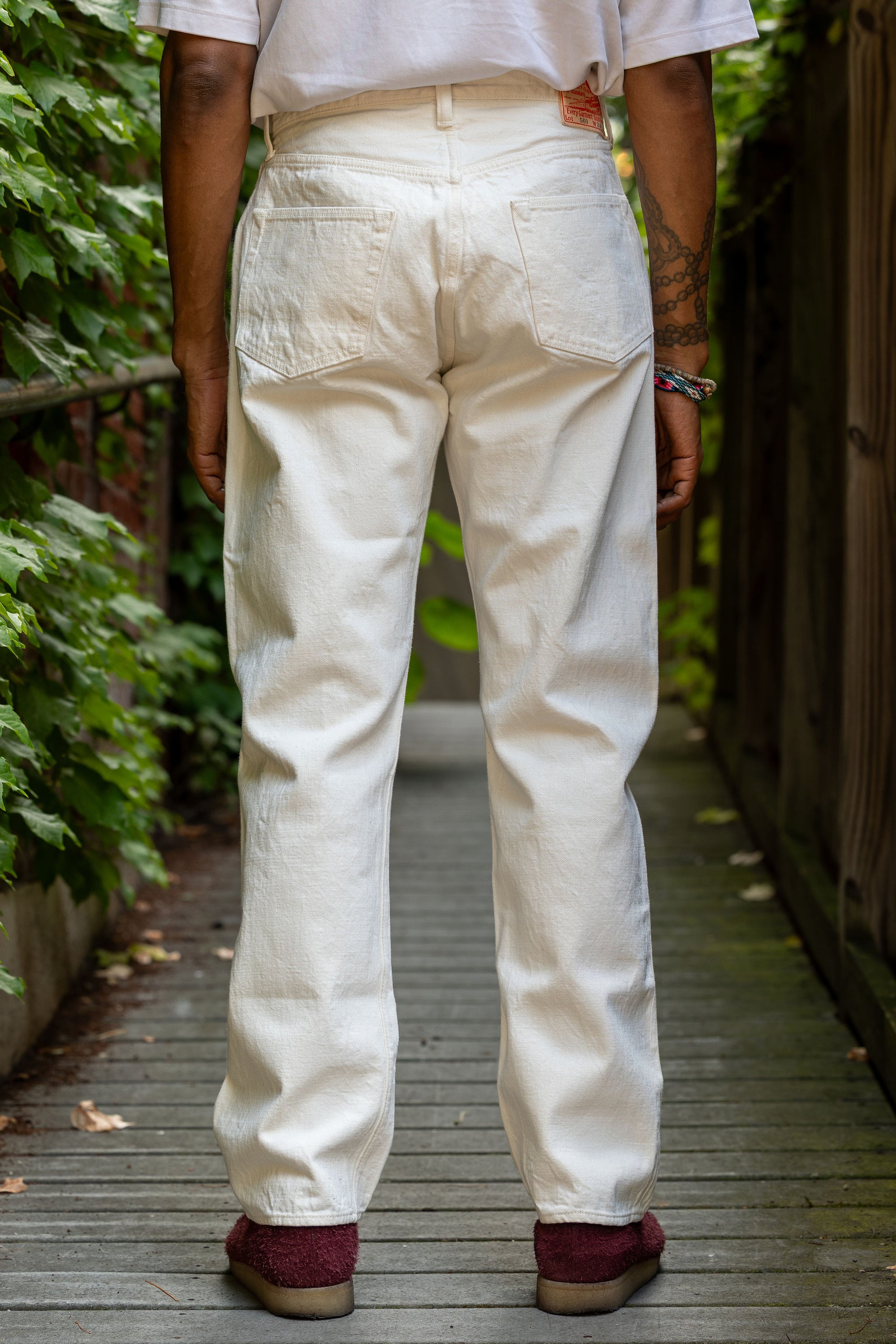Sugar Cane 1947 Straight Leg - 13oz White Denim - Franklin & Poe