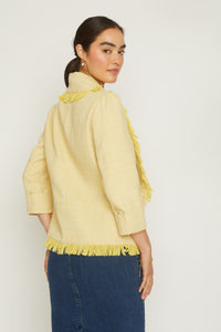 Quinn Fringe Tweed Jacket - Yellow – FRENCHMAUVE