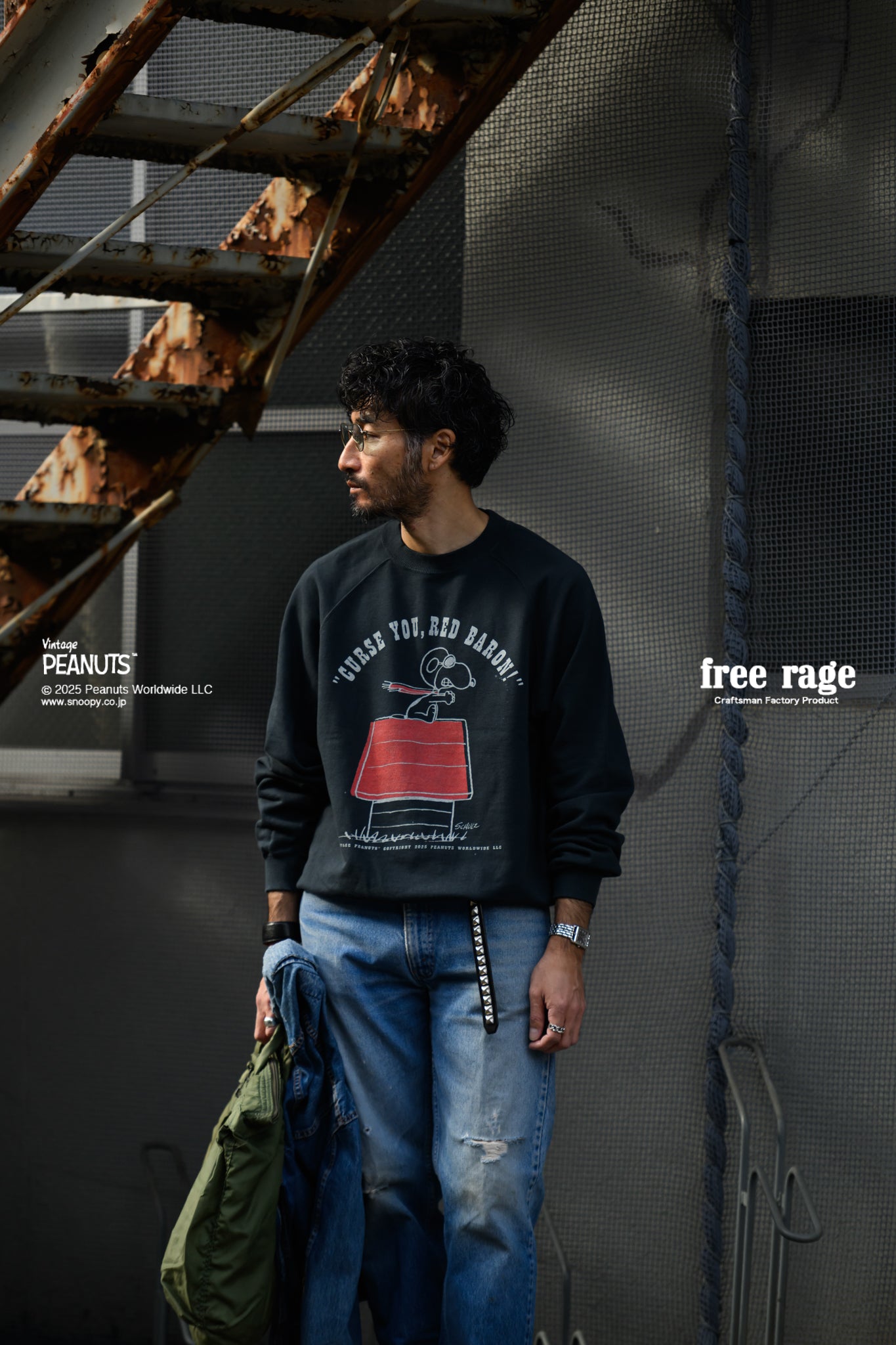 PEANUTS×free rage】FLYING ACE ラグランクルースウェット – freerage