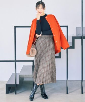 自由区(ジユウク)の【SHIHOさん着用】ウールリバーノーカラー コート