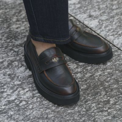 FABIO RUSCONI(ファビオ ルスコーニ)の厚底コインローファー通販