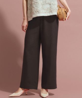 23区(ニジュウサンク)のリネンレーヨンストレッチ ワイドパンツ通販