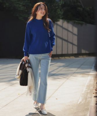 ANY SIS(エニィスィス)の【美Denimシリーズ】センタープレスセミフレア