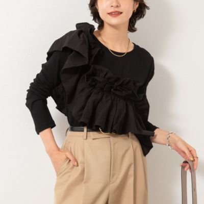 Rie Miller(リエミラー)の3WAYリブフリルロンT通販 | 集英社HAPPY PLUS