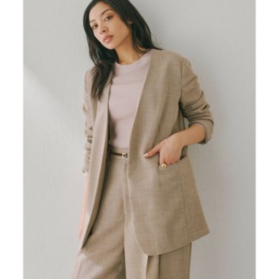 Whim Gazette(ウィム ガゼット)のジュートライクノーカラージャケット