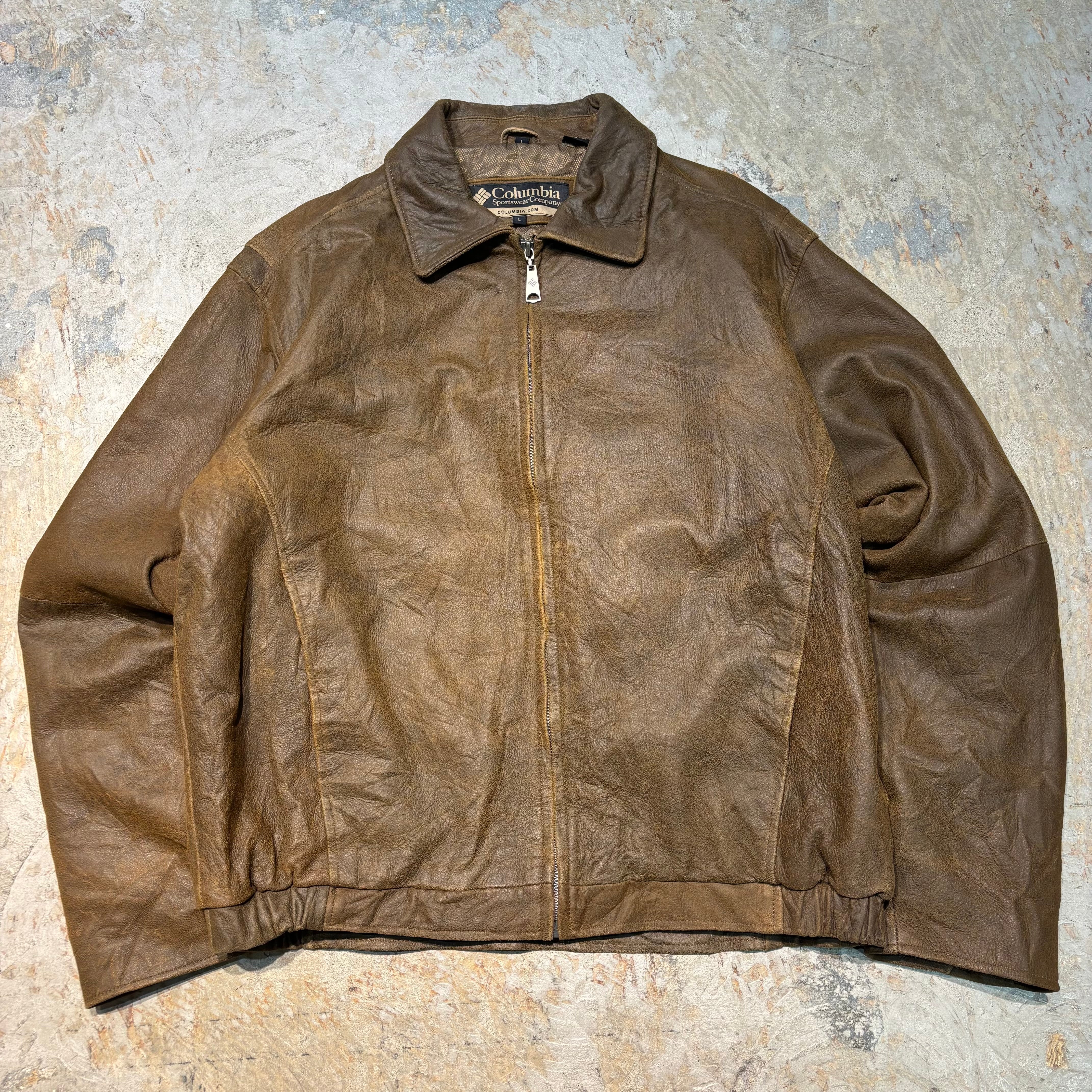 古着 COLUMBIA/ コロンビア/ 本革ジップアップレザージャケット