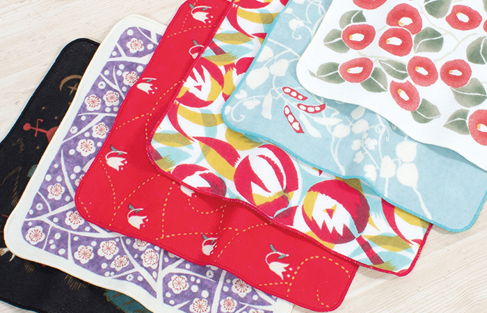 竹久夢二 ガーゼタオルハンカチ セレナーデ クロ | ふろしき むす美