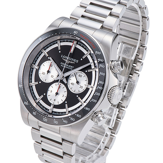 ロンジン コンクエスト クロノグラフ L3.835.4.52.6 ブラック/シルバー