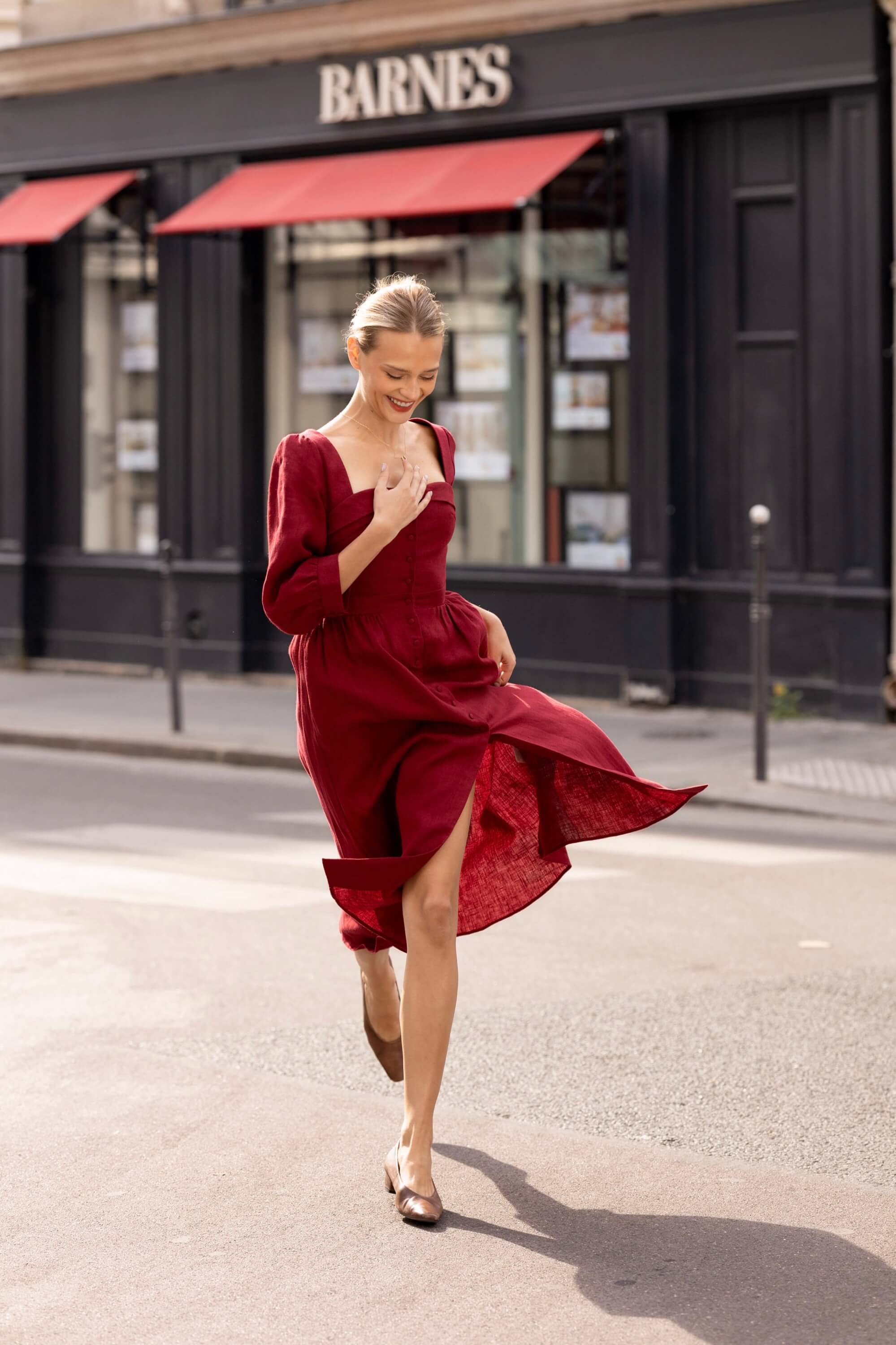 Long Sleeve Linen Esther Dress – Gaâla