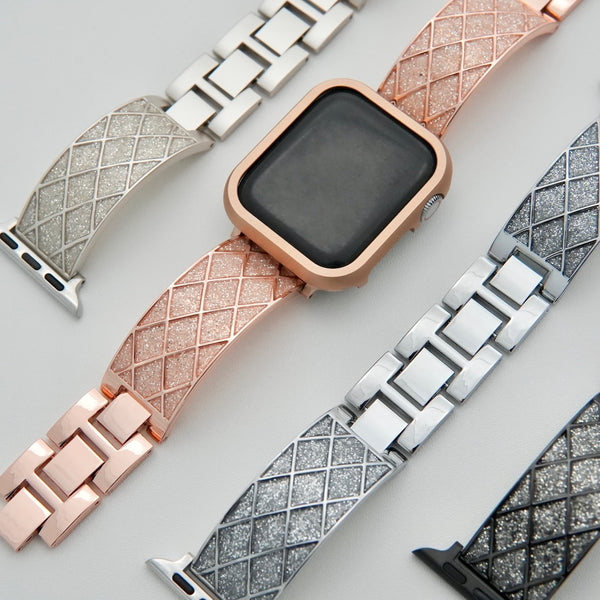 シャイニーチェック」ダイヤチェックアップルウォッチバンド – gaacal