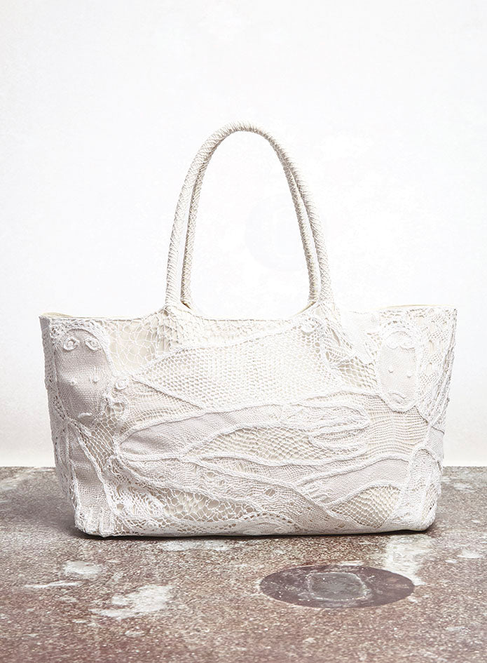 Mcewan Tote Bag in Ivory Leather with Cotton Macrame – Gabriela Hearst