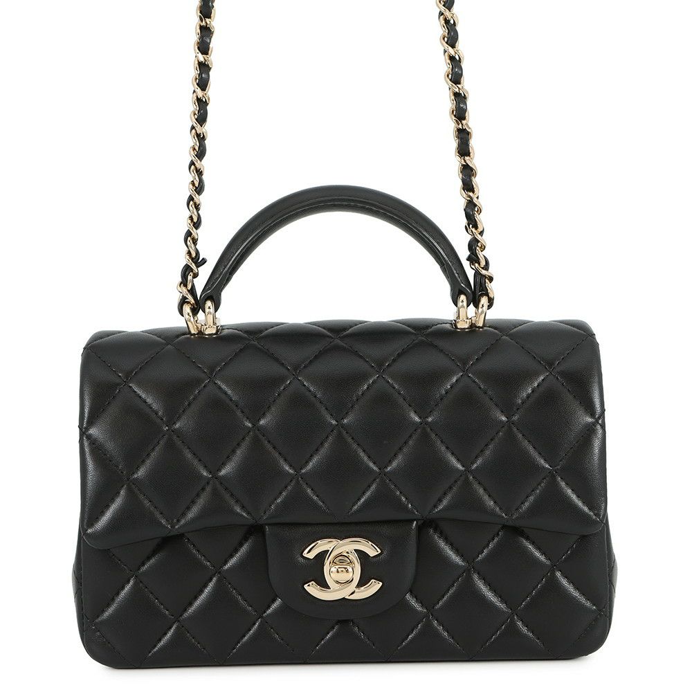 シャネル チェーンショルダーバッグ マトラッセ ココマーク ラムスキン