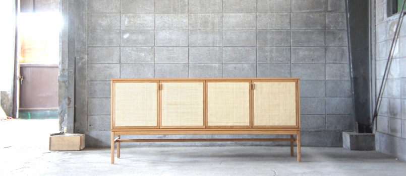 籐張り扉のキャビネット｜gauzy calm works