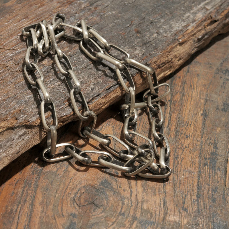 60cm 6mm幅 ナバホハンドメイドチェーンHRLG ハーフラウンド太め