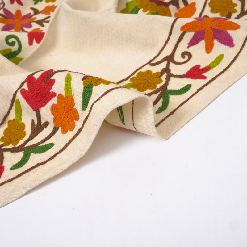 カシミール刺繍マルチクロス 110cm×110cm｜マライカ公式通販