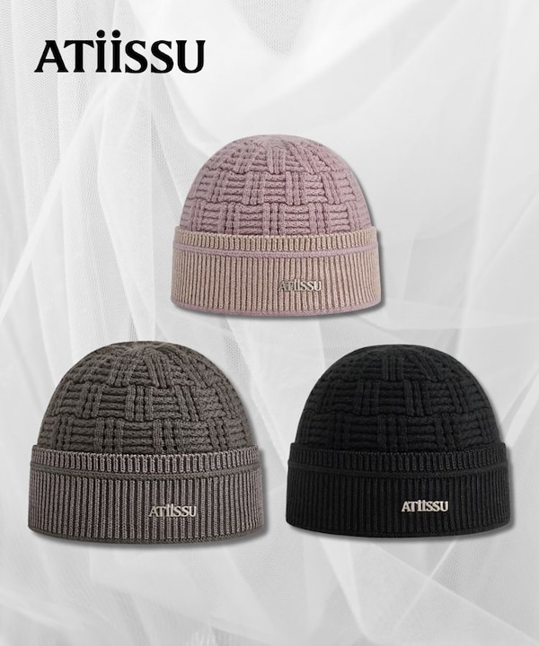 Qoo10 ATiissu ADELE BEANIE ロゴ ニット帽