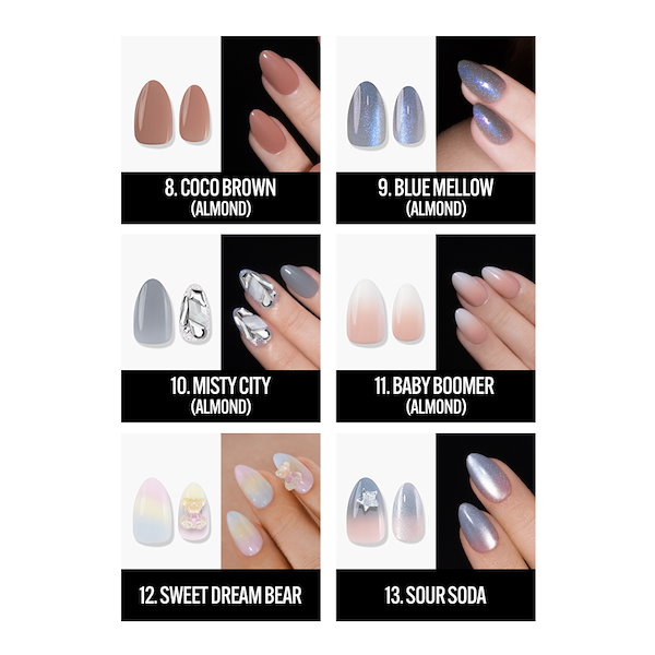 Qoo10] FINGER SUIT リユーザブルネイルチップ（15種類）/