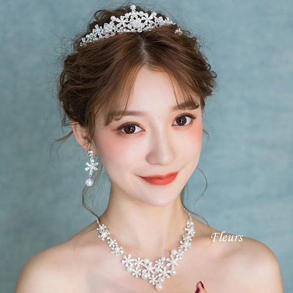 Qoo10] ウェディング アクセサリー パールティア