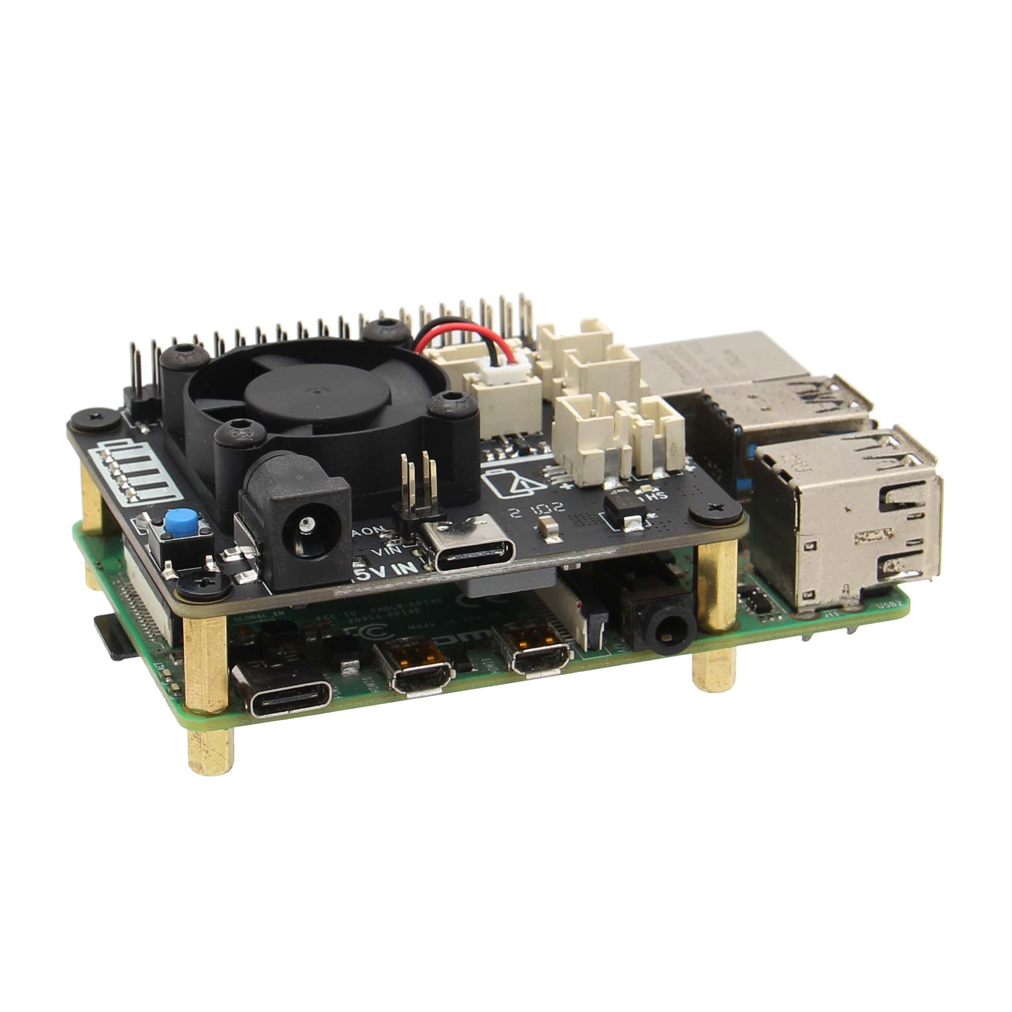 Raspberry Pi 4B/3B+/3B X708 V2.0 UPS HAT & Power Management Board