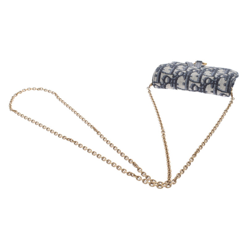 クリスチャンディオールサドルナノ トロッター 紺 レディース