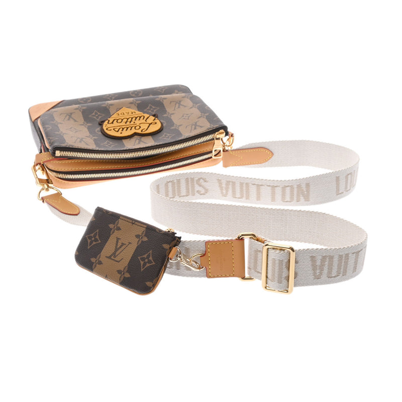 ルイヴィトンストライプ トリオ メッセンジャー NIGOコラボ 14145