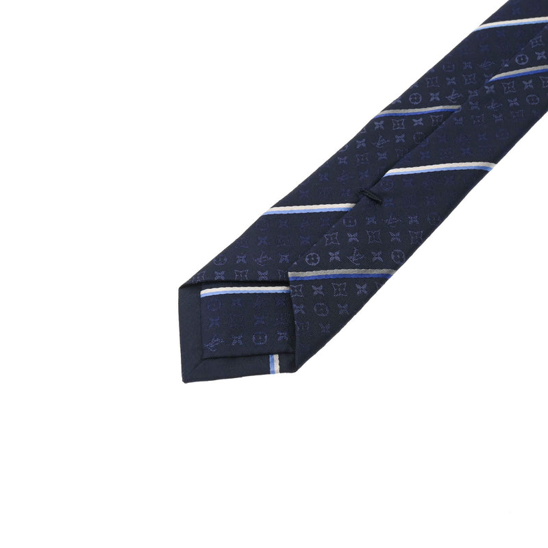 ルイヴィトンネクタイ オーバーザストライプス 紺 メンズ シルク100