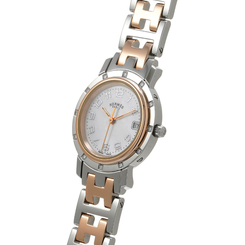 エルメスクリッパー 12Pダイヤ レディース 腕時計 CL4.222 HERMES 中古